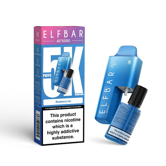 Buy Elf Bar AF5000 Blueberry Ice 20mg Disposable Vape in Mumbai & Hyderabad